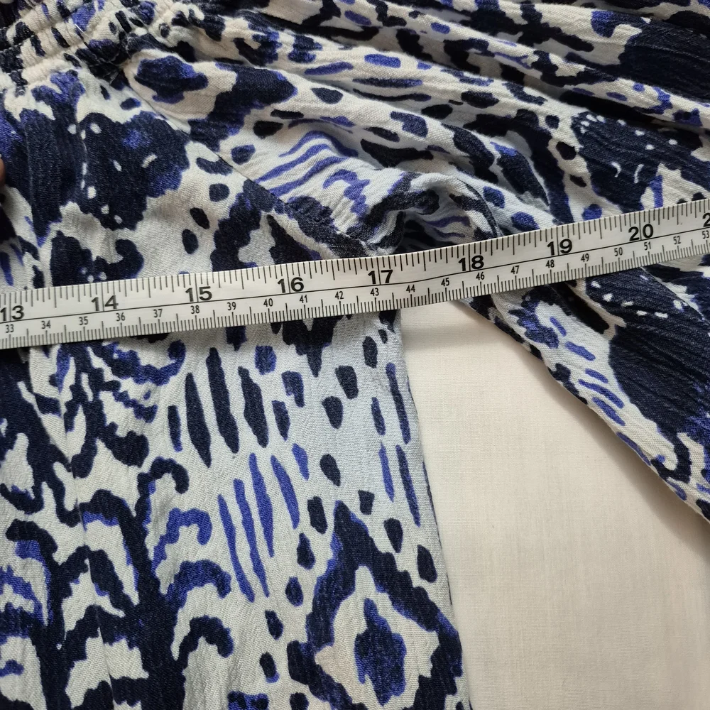 Lilly Pulitzer Blue and White Strapless Dress Xl - Picture 4 of 7